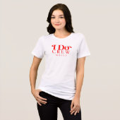 Modern I Do Crew Fette Rote Brautjungfer Tri-Blend Shirt (Vorderseite voll)
