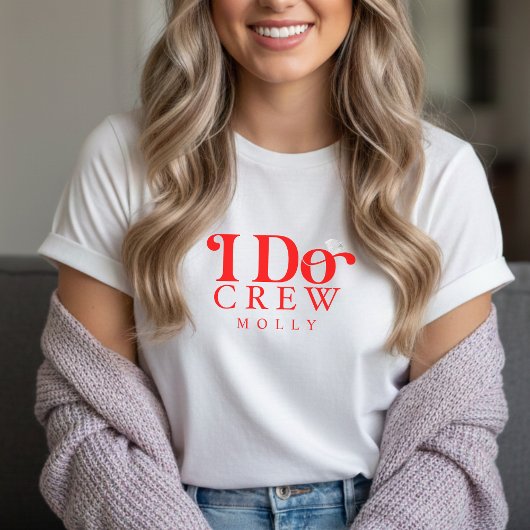 Modern I Do Crew Fette Rote Brautjungfer Tri-Blend Shirt