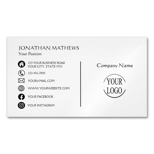 Modern I einfach Magnetische Visitenkarte (Vorderseite)