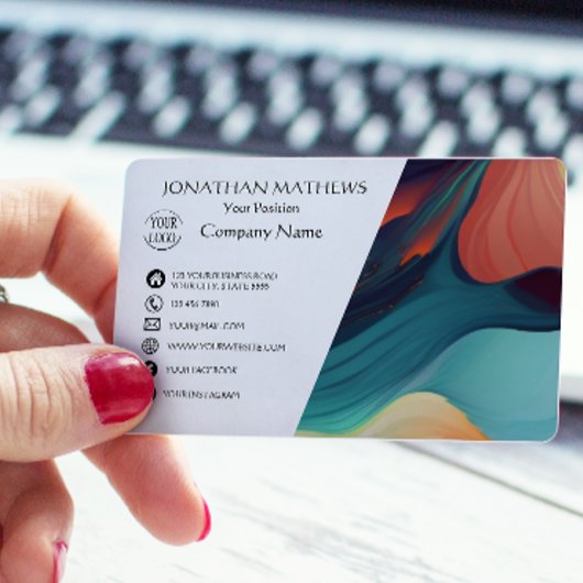 Modern I farbig Abstrakt Visitenkarte