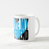 Modern I Liebe Mein Freund Herztypografie Kaffeetasse (VorderseiteRechts)