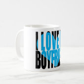 Modern I Liebe Mein Freund Herztypografie Kaffeetasse (Vorderseite Links)