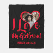 Modern I Liebe Meine Freundin | Herz-Foto Fleecedecke (Vorderseite)