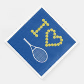 Modern I Liebe Tennis Court Blue Serviette (Ecke)