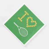 Modern I Liebe Tennis Court Green Serviette (Ecke)