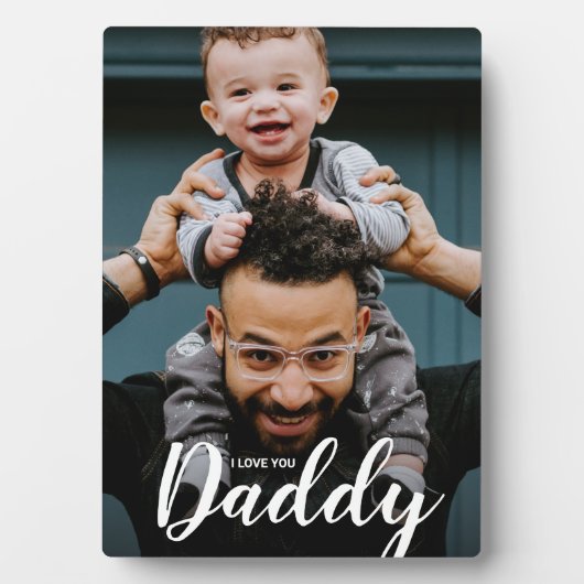 Modern I Liebe You Daddy Script Custom Foto Fotoplatte (Vorderseite)