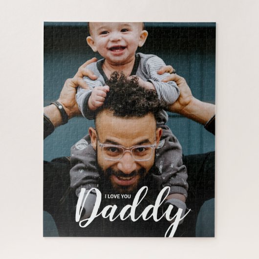Modern I Liebe You Daddy Script Custom Foto Puzzle (Vertikal)