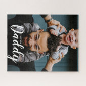 Modern I Liebe You Daddy Script Custom Foto Puzzle (Horizontal)