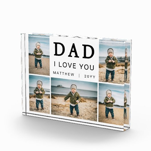 Modern I Love You Dad Grid Collage 5 Photo Block (Rechts)