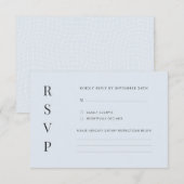 Modern Ice Blue & Charcoal Warped Grid RSVP Karte (Vorne/Hinten)