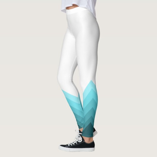 Modern Ice Blue Ombre Chevrons Leggings (Links)