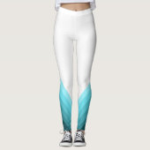 Modern Ice Blue Ombre Chevrons Leggings (Vorderseite)