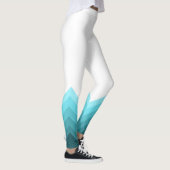 Modern Ice Blue Ombre Chevrons Leggings (Rechts)