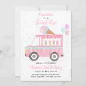 Modern Ice Cream Truck Sweet One Birthday Einladung (Vorderseite)