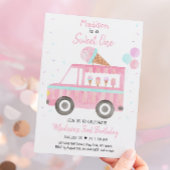 Modern Ice Cream Truck Sweet One Birthday Einladung