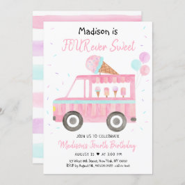 Modern Ice Cream Truck Vier Jahreszeiten Einladung