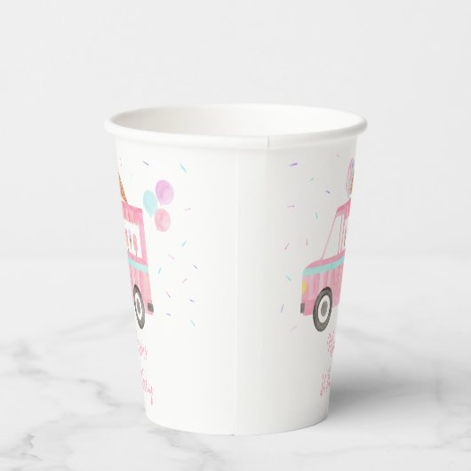 Modern Ice Creme Truck Geburtstag Pappbecher (Rechts)