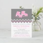 Modern Ice Skaten Birthday Party Einladungen (Stehend Vorderseite)