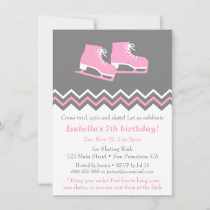 Modern Ice Skaten Birthday Party Einladungen