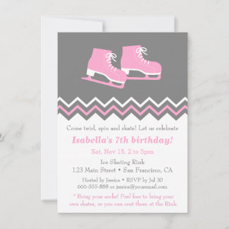 Modern Ice Skaten Birthday Party Einladungen