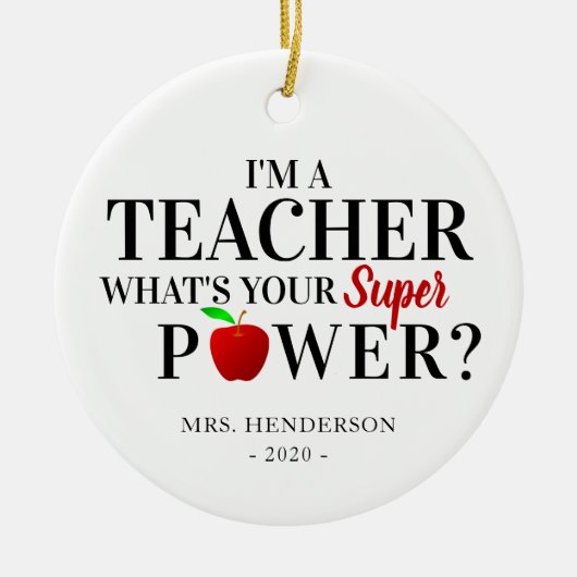 Modern 'Ich bin Lehrer' | Geschenk für Lehrer Keramik Ornament (Vorne)