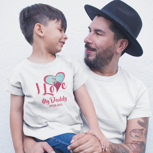 Modern Ich liebe meinen Daddy Herz Foto T-Shirt
