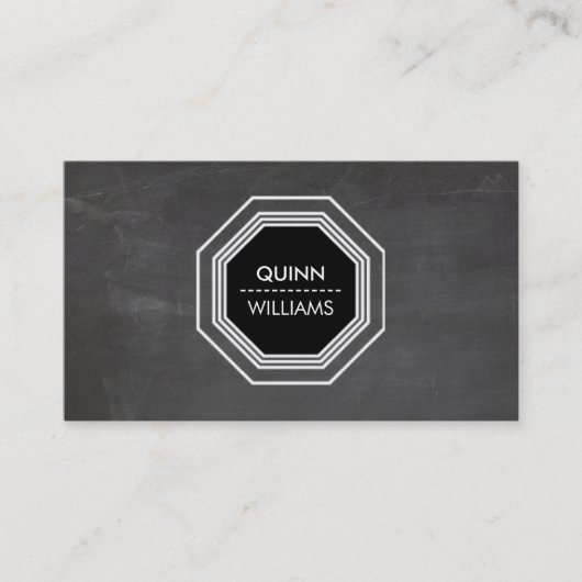 MODERN ICON LOGO coole achteckige geometrische Taf Visitenkarte (Vorderseite)
