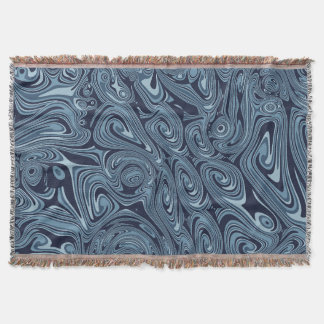 Modern Icy Blue Abstract Fluid Decke