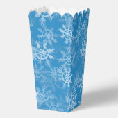 Modern Icy Blue, Gray and White Snowflake Pattern Geschenkschachtel (Rückseite)