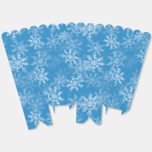 Modern Icy Blue, Gray and White Snowflake Pattern Geschenkschachtel (Ungeklappt)
