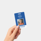 Modern ID Card Blue Business Employee Bar Code Ausweis (Handheld)
