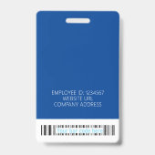 Modern ID Card Blue Business Employee Bar Code Ausweis (Rückseite)