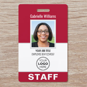 Modern ID Foto Security Staff Pass Red Custom Ausweis