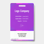 Modern ID Identification Card Photo Badge Ausweis (Rückseite)