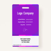 Modern ID Identification Card Photo Badge Ausweis (Rückseite)