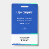 Modern ID Identification Card Photo Badge Ausweis (Rückseite)