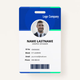 Modern ID Identification Card Photo Badge Ausweis
