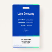 Modern ID Identification Card Photo Badge Ausweis (Rückseite)