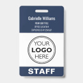 Modern ID Logo Security Staff Pass Blue Custom Ausweis (Vorderseite)