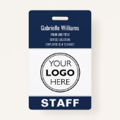Modern ID Logo Security Staff Pass Blue Custom Ausweis (Vorderseite)