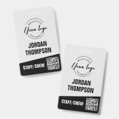 Modern ID Minimalist QR code Custom logo Ausweis (Vorder- & Rückseite)