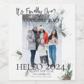 Modern ihr endlich über Hallo 2021 glückliches neu Weinetikett (Einzelnes Label)