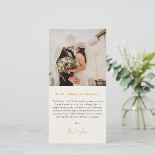 Modern Ihr Hochzeitsstipendium Foto dank Karte (Stehend Vorderseite)