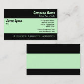 Modern II - Minze grün und schwarz Visitenkarte (Vorne/Hinten)