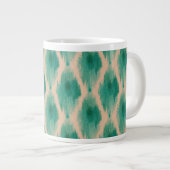 Modern Ikat Pattern Mug | Teal & Clay Boho Design Jumbo-Tasse (Vorderseite Rechts)