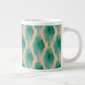 Modern Ikat Pattern Mug | Teal & Clay Boho Design Jumbo-Tasse (Rechts)