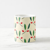 Modern Illustrated Red Berries Pattern Kaffeetasse (Mittel)