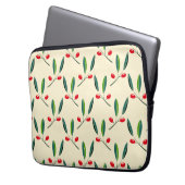 Modern Illustrated Red Berries Pattern Laptopschutzhülle (Vorderseite Links)