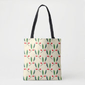 Modern Illustrated Red Berries Pattern Tasche (Vorderseite)