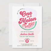 Modern im Melon Watercolor Erstgeburt Einladung (Vorderseite)